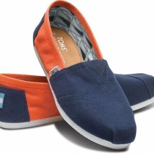 TOMS Blue and Orange Casual Alpargata Slip-Ons - Men’s 10